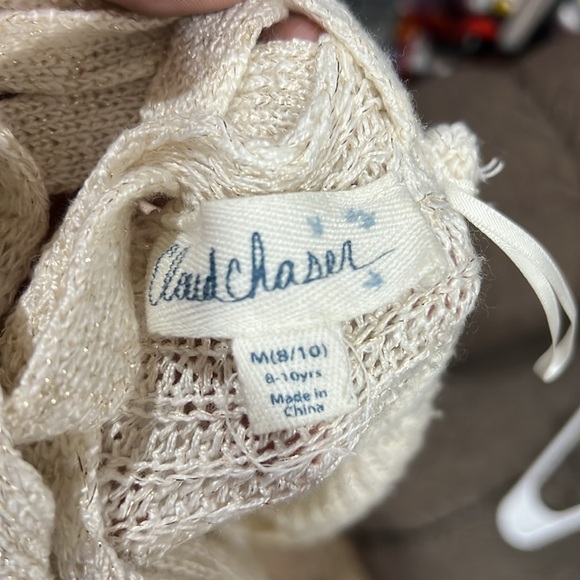 Cloud Chaser Cream Cardigan with Long Sleeves and V-Neck - Picture 2 of 3